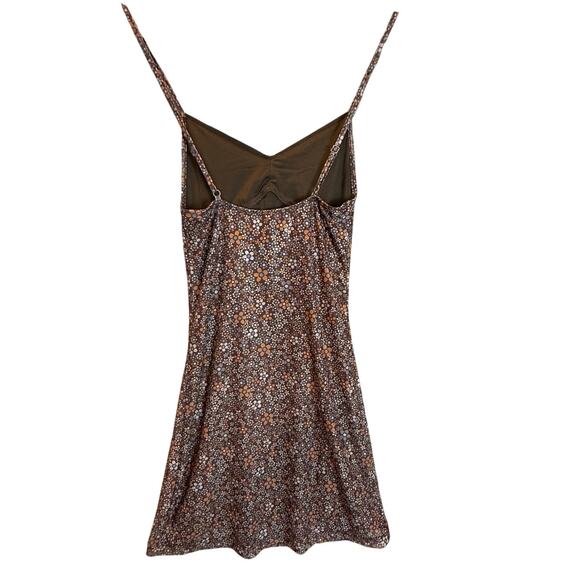 Motel Rocks Tintin Mini Dress Brown Floral Stretch Mesh Strappy XXS - Picture 6 of 14